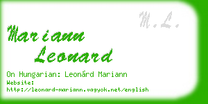 mariann leonard business card